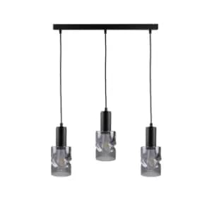 Cross Bar Pendant Ceiling Light Black, 60cm, 3x E27