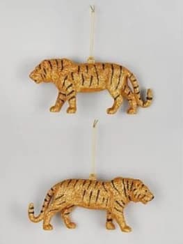Gisela Graham Set Of 2 Wild Animal Tree Decorations