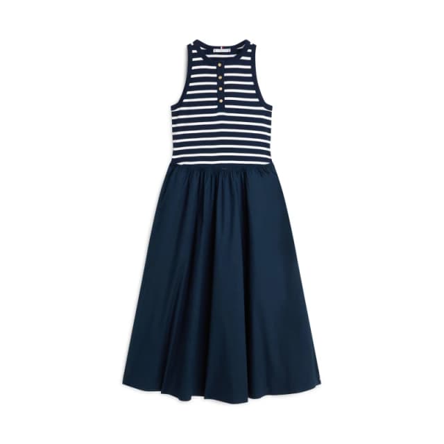 Tommy Hilfiger Tommy Poplin Dress Ld63 Dark Night/Ecru female 8 (XS)