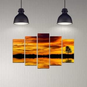 5DMDF-4 Multicolor Decorative MDF Painting (5 Pieces)