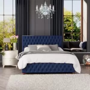 Laurence Llewelyn-Bowen Laurence Llewelyn Bowen Seren Ottoman Storage Bed Plush Velvet Navy King