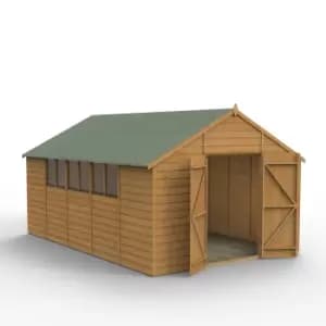 Forest Garden 10X15 Ft Apex Shiplap Wooden Shed With Floor (Base Included) - Assembly Service Included