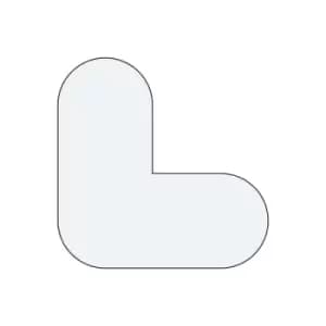 PVC floor markings, L shape, pack of 50, white