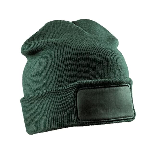 Result Result Men Double Knit Printable Beanie in Bottle Green Bottle Green One Size Male 5063425903719