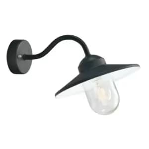 Karlstad 1 Light Outdoor Fisherman Dome Wall Lantern Light Black IP55, E27