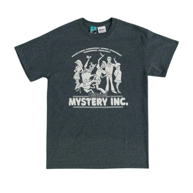 Scooby Doo Mens Mystery Inc Marl T-Shirt in Charcoal Size: Medium Charcoal Male M
