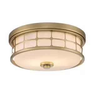 Quoizel Guardian Cylindrical Ceiling Light Painted Natural Brass, IP44
