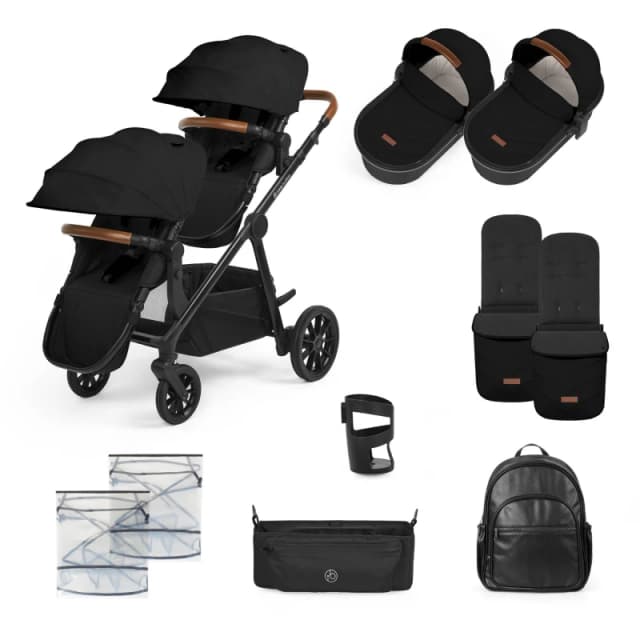 Ickle Bubba Virgo Twin 12 Piece Pram Travel Systems One Black 70788491055