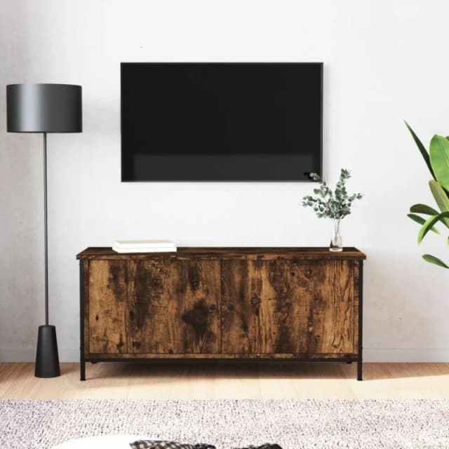 VIDAXL TV Cabinet with Doors Smoked Oak 102x35x45cm Engineered Wood Vidaxl 8720845759353