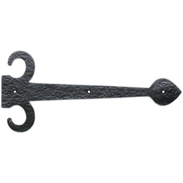 Loops PAIR 305mm Ornate Sword Hinge Front Black Antique Decorative Door Plate Black