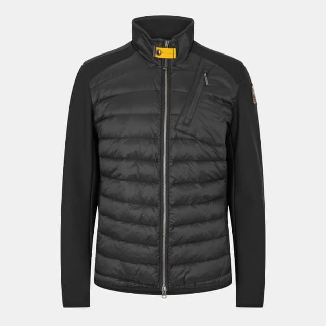 Parajumpers Mens Jayden Duck Down Funnel Neck Short Puffer Jacket Black 541 male M