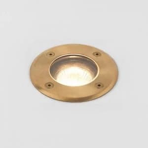 1 Light Coastal Ground Light Natural Brass IP65, GU10