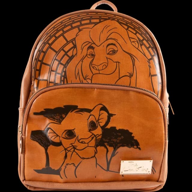 Cerda Disney's Lion King Simba & Mufasa Premium Faux Leather Backpack in Brown Brown Unisex