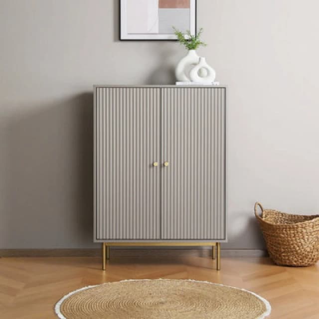 Home Garden Direct Devon - Highboard Storage Cabinet - Grey Grey Unisex