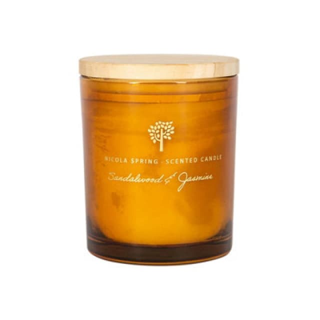 Nicola Spring Soy Wax Scented Candle - 130G - Sandalwood & Jasmine - Sweet Creamy Fragrance Jarred Long Burn Relaxing Home Candle