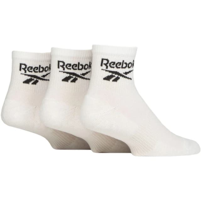 Reebok 3 Pair Pack Quarter Sport Sock White