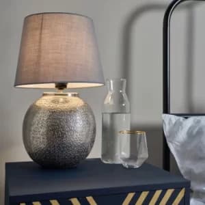 Sina Nickel Table Lamp with Grey Aspen Shade