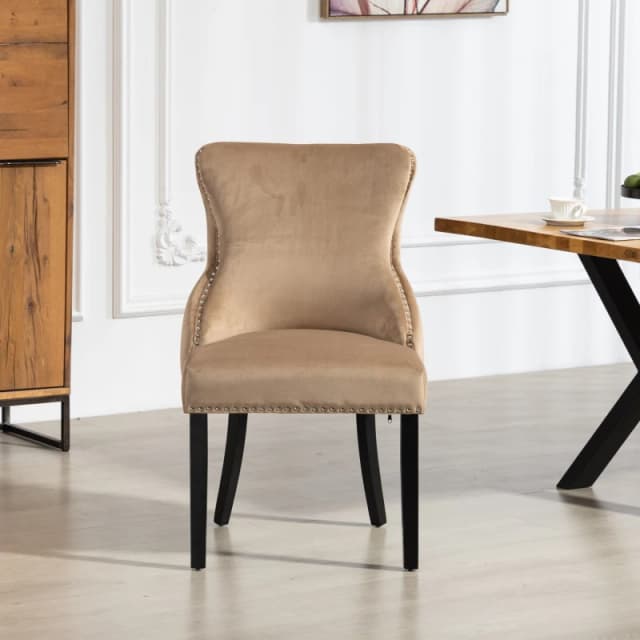 Artemis Home Palata Velvet Fabric Dining Chairs - Set of 2 in Brown Size: 2 Pack Brown Unisex 2 Pack