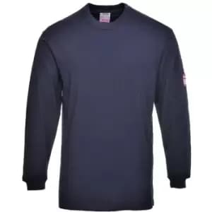 FR11NARXXL - sz 2XL Flame Resistant Anti-Static Long Sleeve T-Shirt - Navy - Navy - Portwest