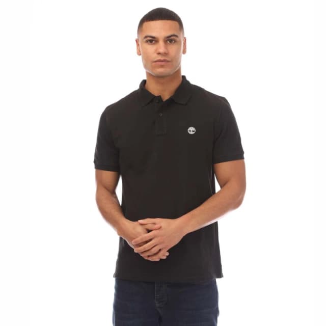 Timberland Oyster River Logo Short Sleeve Polo Shirt - Black S