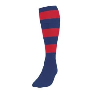 Precision Hooped Football Socks Mens Navy/Red