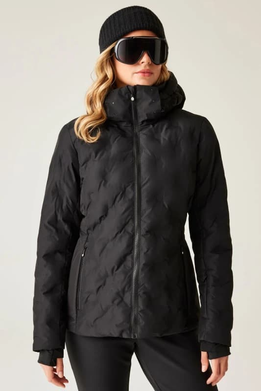 Dare 2b Womens Enfold Waterproof Insulated Padded Ski Jacket in Jet Black Size: 10 Jet Black Female 10