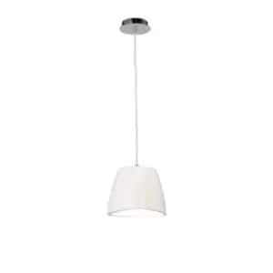 Triangle Pendant Small 1 Light E27, Gloss White/Polished Chrome