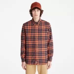 Timberland Flannel Checked Shirt For Men In Orange Orange, Size L