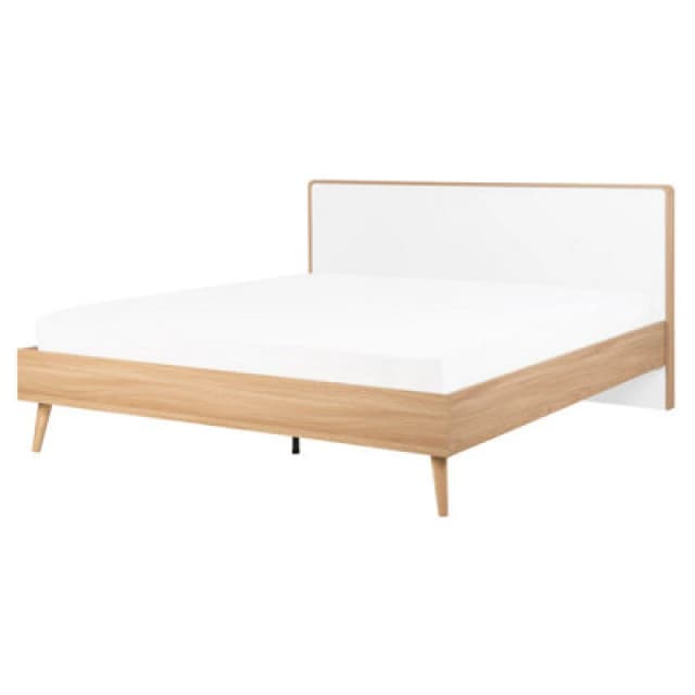 Beliani Bed Serris 160 X 200 Cm (Eu King Size) Light Brown