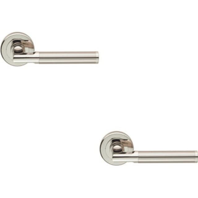 Loops 2x PAIR Sectional Round Bar with Mitred Corner Concealed Fix Dual Nickel Metallics