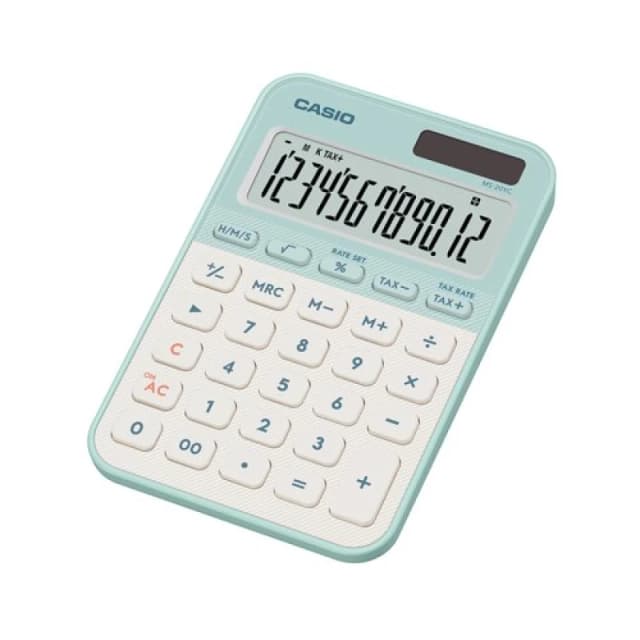 Casio Casio MS-20YC Mini Desk Calculator Light Green MS-20YC-LG-W-EP MS-20YC-LG-W-EP
