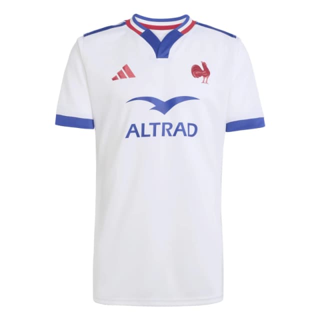 adidas Mens France Rugby Away Short Sleeve Six Nations 2026 Shirt White male L