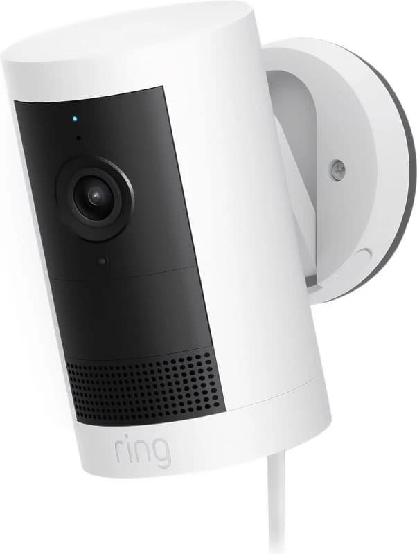 Ring Outdoor Camera Plus (Plug In) 2K Smart Home Security Camera - White