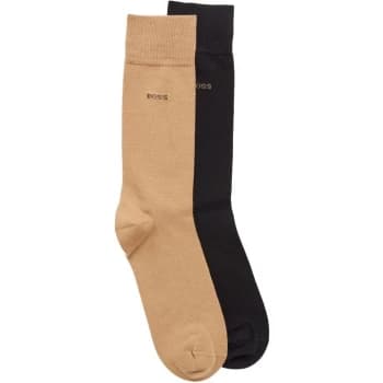 Boss Hugo Boss 2 Pack of Plain Socks Mens - Beige