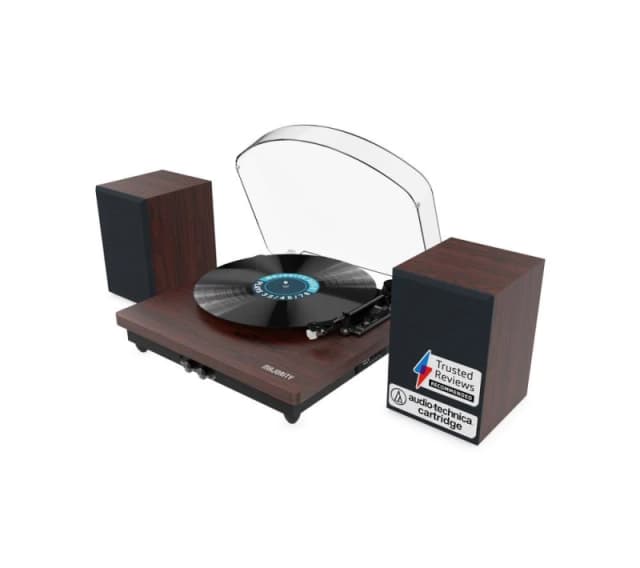 Majority Moto Plus Belt Drive Bluetooth Turntable - Walnut, Brown 5056444111982