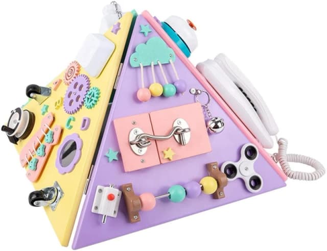 Dyzi Montessori Pyramid Sensory Board: Toddlers' Motor Skills Toy Multi