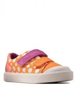 Clarks Toddler City Bright Canvas Shoe - Orange