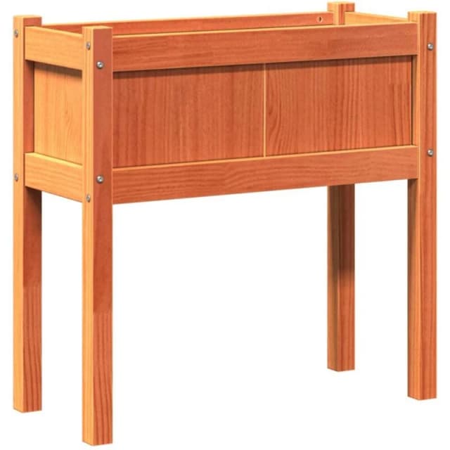 vidaXL Garden Planter w/ Legs Wax Brown 70x31x70cm - Pine, Brown 837558