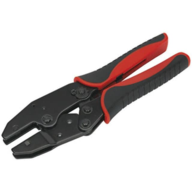 Loops Ratchet Crimping Tool Without Jaws - Steel Construction - Soft Grip Handles Metallics