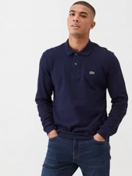 Lacoste Sportswear Classic Long Sleeve Pique Polo Shirt - Navy, Size 3, Men