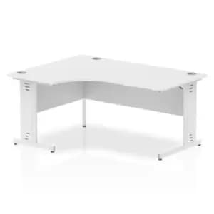 Dynamic Impulse 1600mm Left Crescent Desk White Top White Cable Managed Leg MI002396