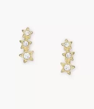 Fossil Women Sadie Under the Stars Gold-Tone Stainless Steel Climber Earrings