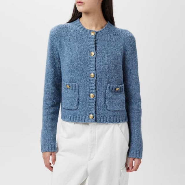 Tommy Hilfiger TEXTURED GOLD BUTTON LADY JACKET - Blue Blue 12