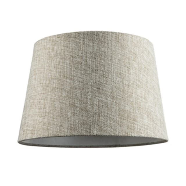 Happy Homewares Traditional Natural Textured Linen Drum Lamp Shade In Taupe Brown