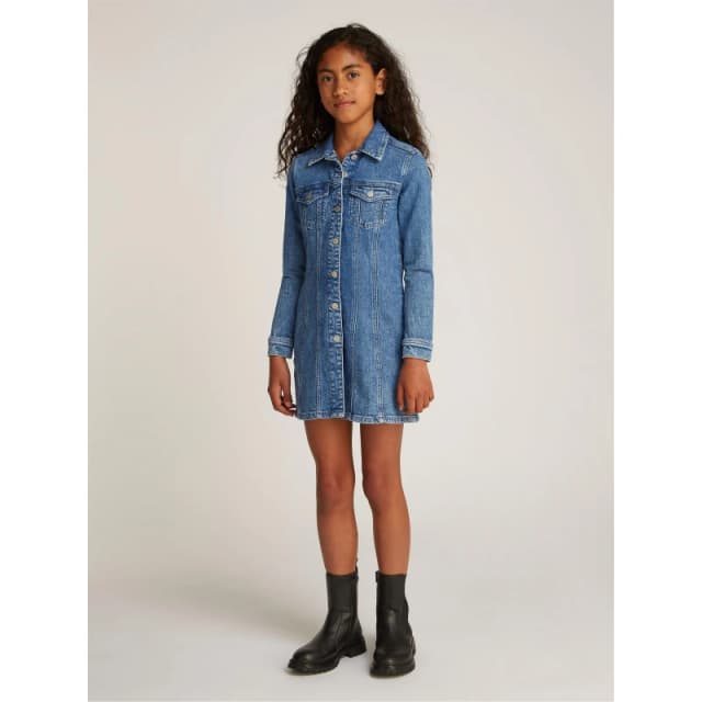 Tommy Hilfiger DENIM DRESS LS - Blue Blue 13 - 14 Years