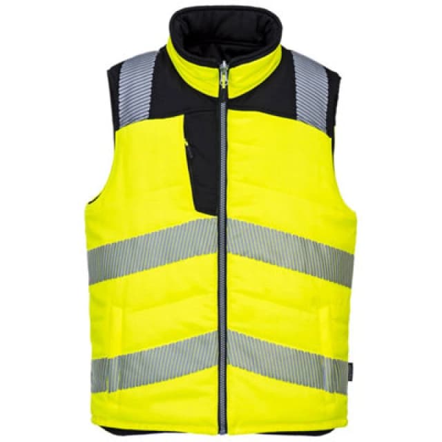 Portwest PW3 Reversible Hi Vis Bodywarmer PW374YBRL Colour: Yellow / Black