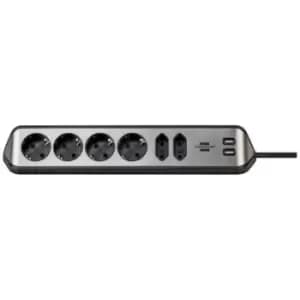 Brennenstuhl 1153590610 Worktop socket Silver, Black PG connector