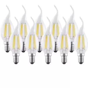 Harper Living 4.5 Watts E14 LED Bulb Clear Flame Tip Warm White Dimmable, Pack of 10
