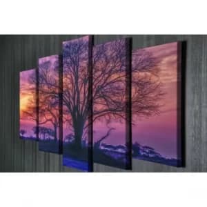BC025 Multicolor Decorative Canvas Painting (5 Pieces)