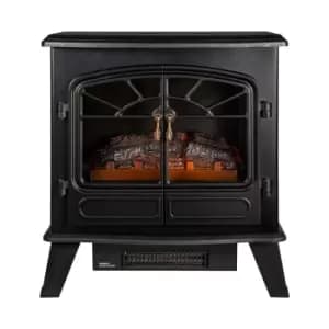 Russell Hobbs RHEFSTV2003B 1.85kW Black Electric Double Door Stove Fire